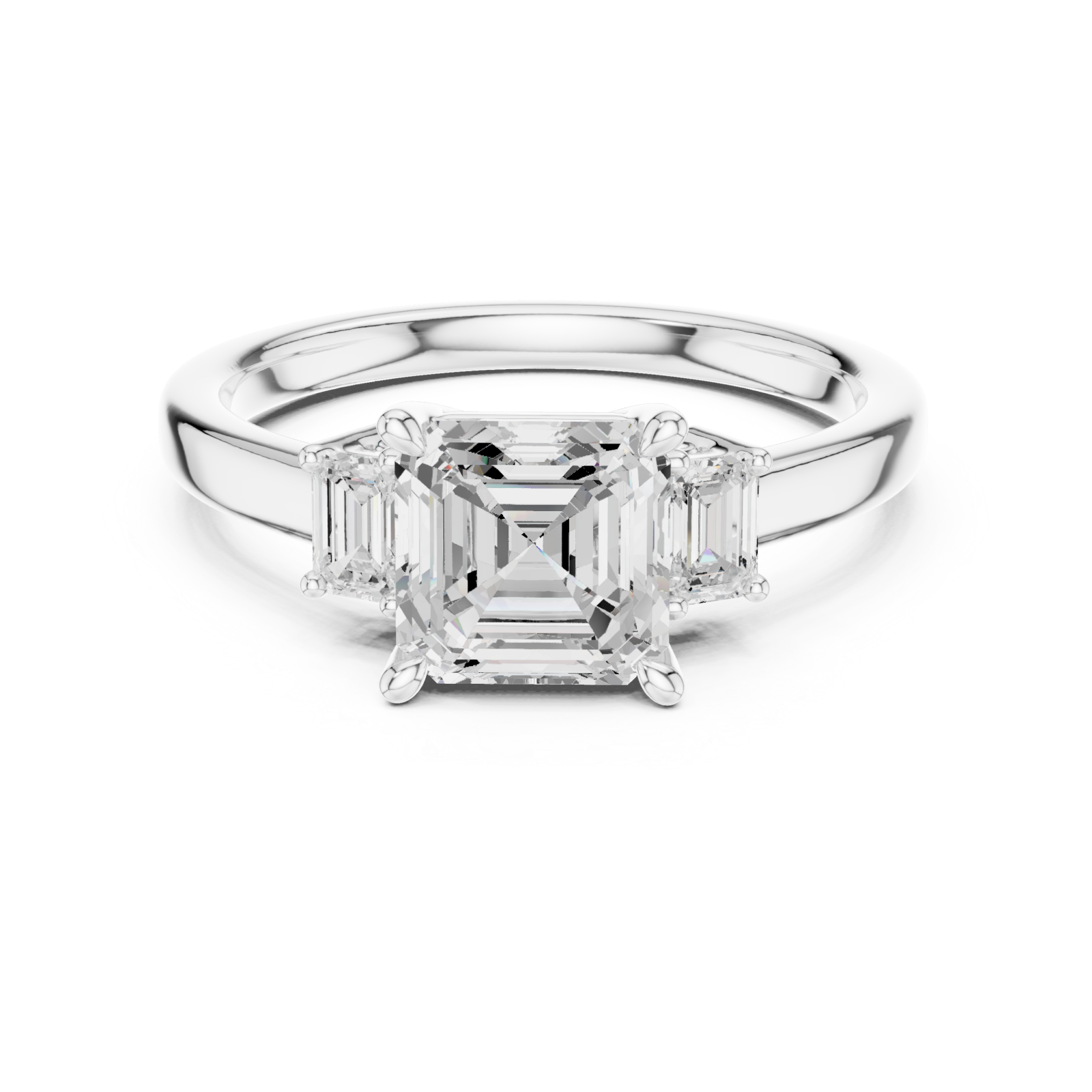  White Gold Luminous Harmony Statement Engagement Ring Front View