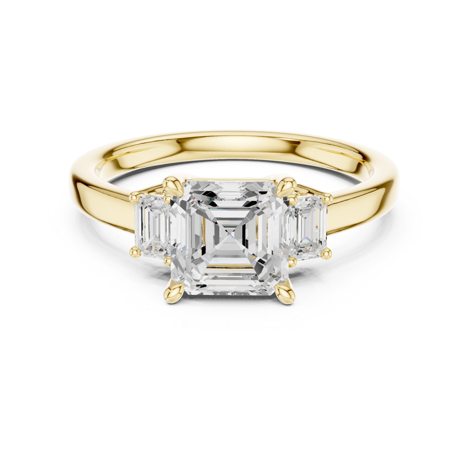  Gold Luminous Harmony Statement Engagement Ring Front View