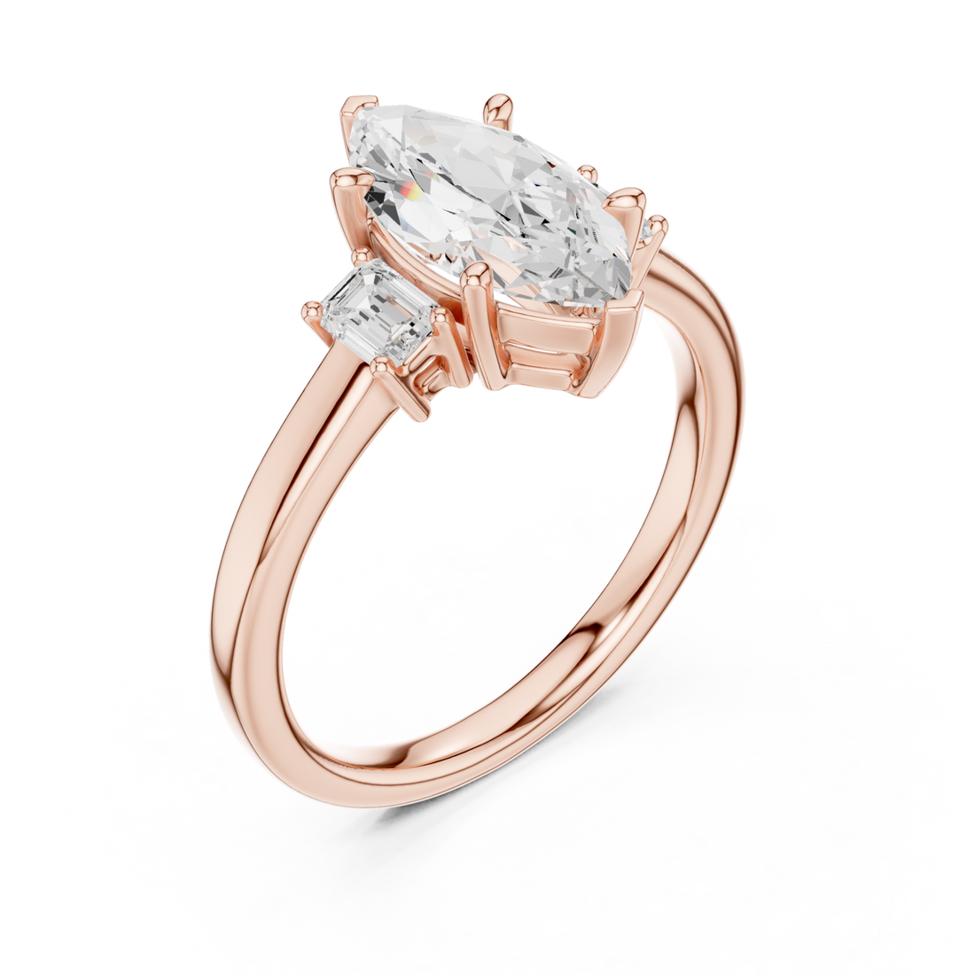  Rose Gold Luminous Marquise Silhouette Ring Right View