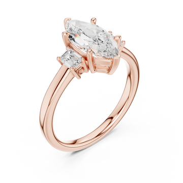  Rose Gold Luminous Marquise Silhouette Ring Right View