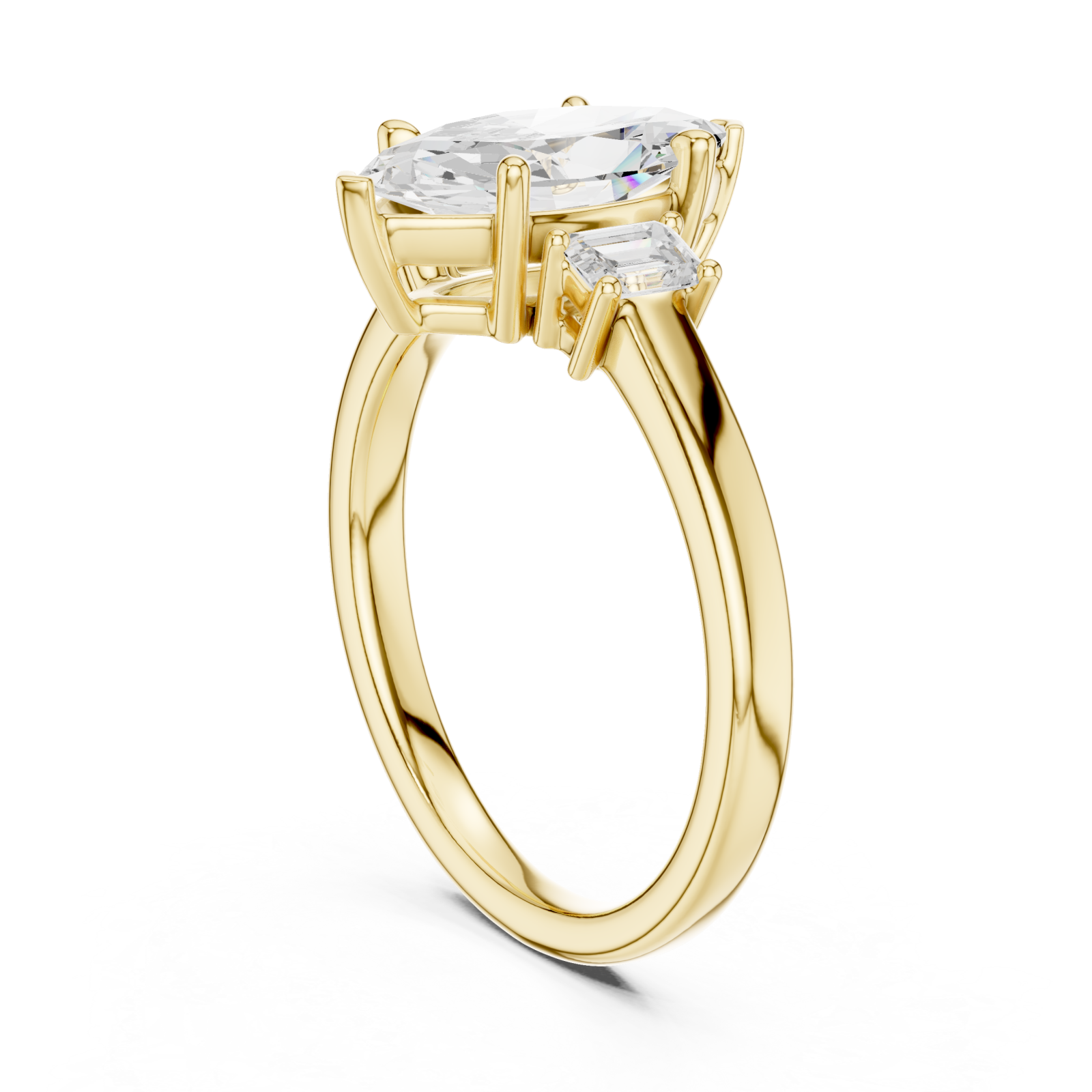  Gold Luminous Marquise Silhouette Ring Left View