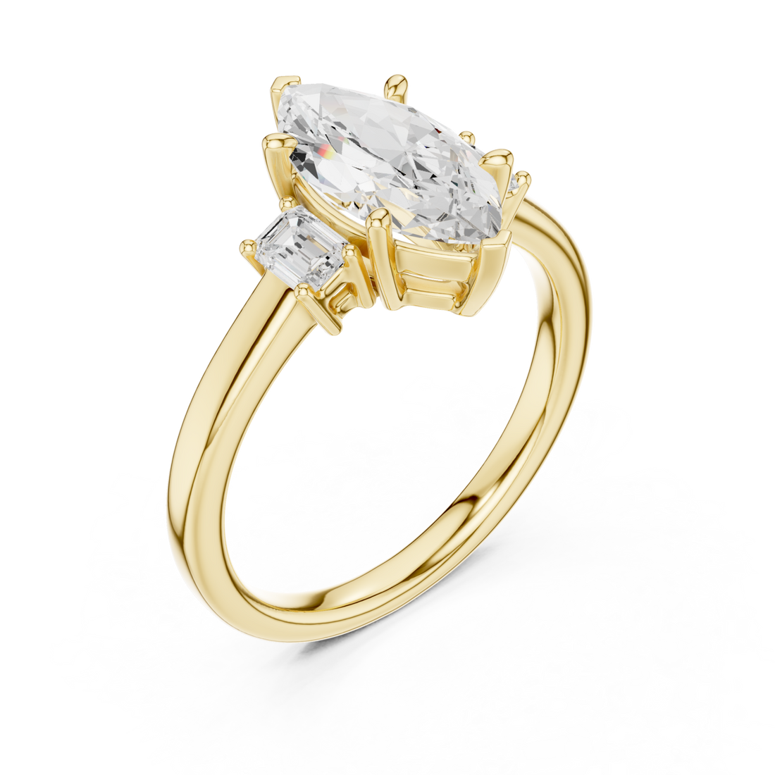 Gold Luminous Marquise Silhouette Ring Right View