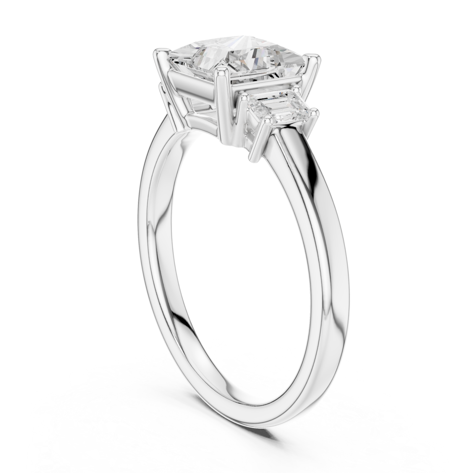  White Gold Radiant Splendor Solitaire Ring Left View