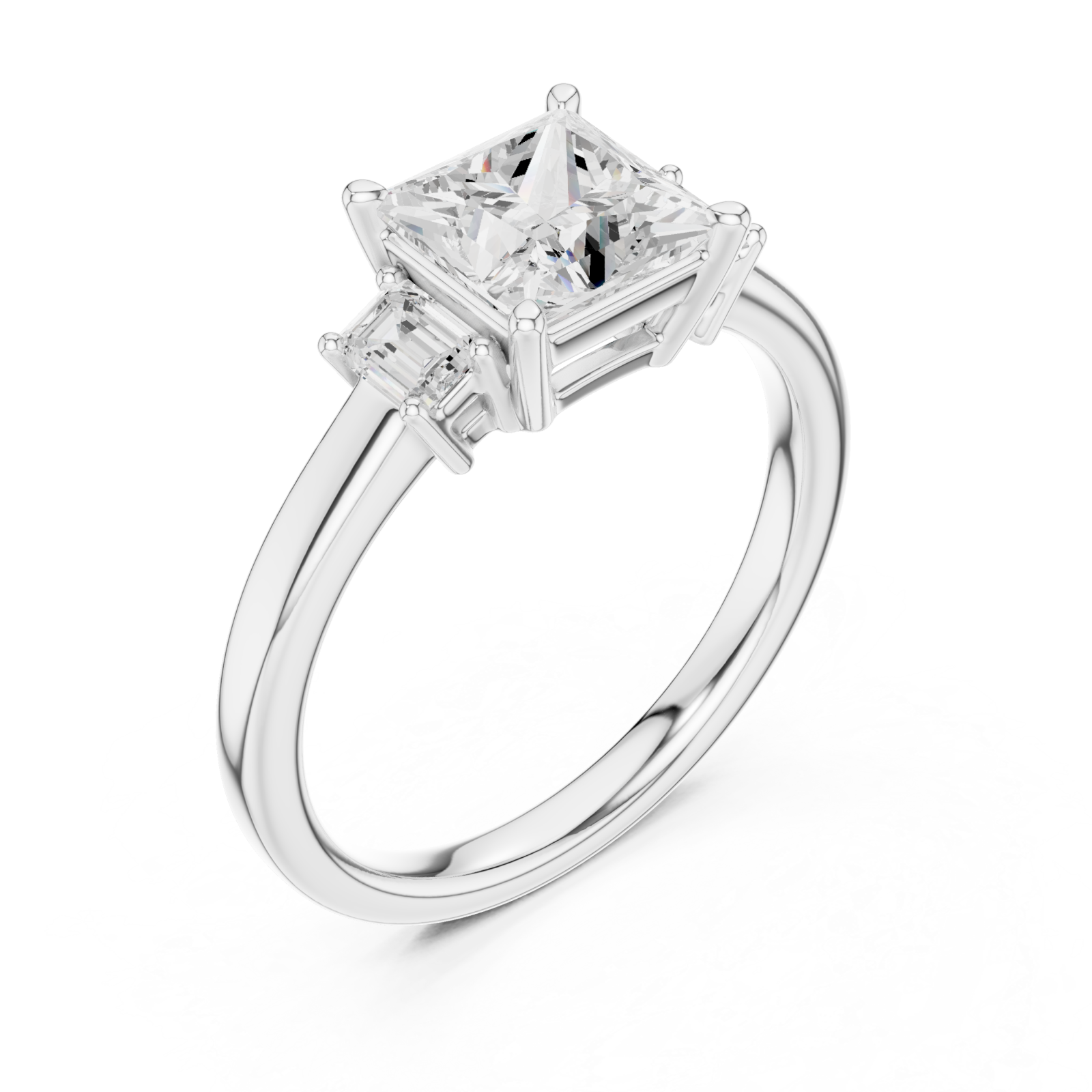  White Gold Radiant Splendor Solitaire Ring Right View