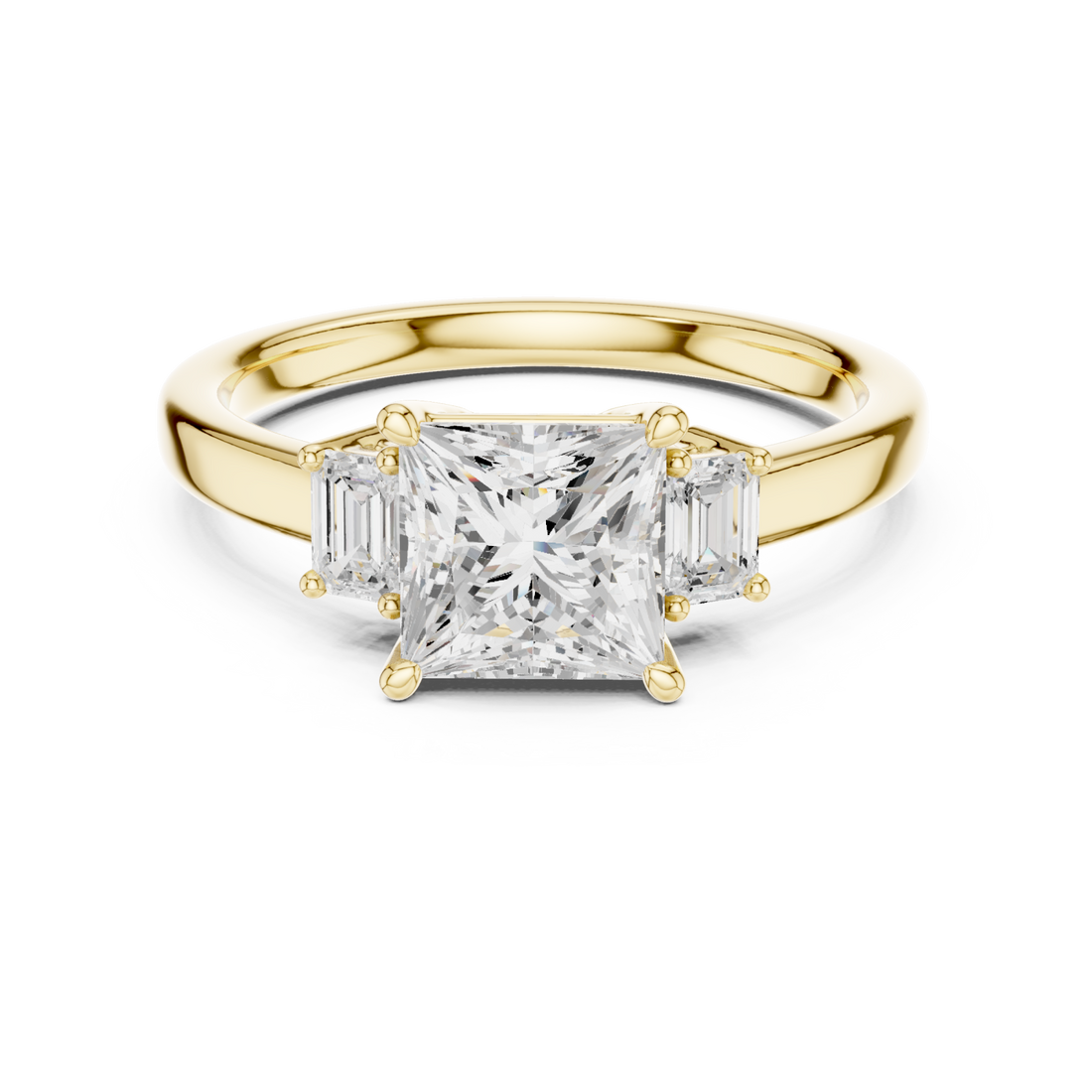 Gold Radiant Splendor Solitaire Ring Right View