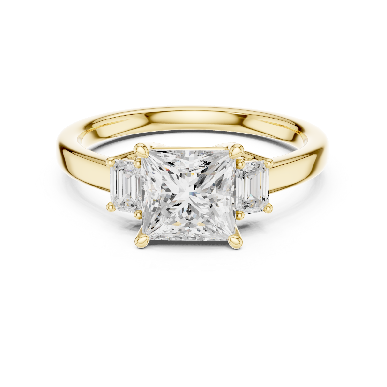  Gold Radiant Splendor Solitaire Ring Front View