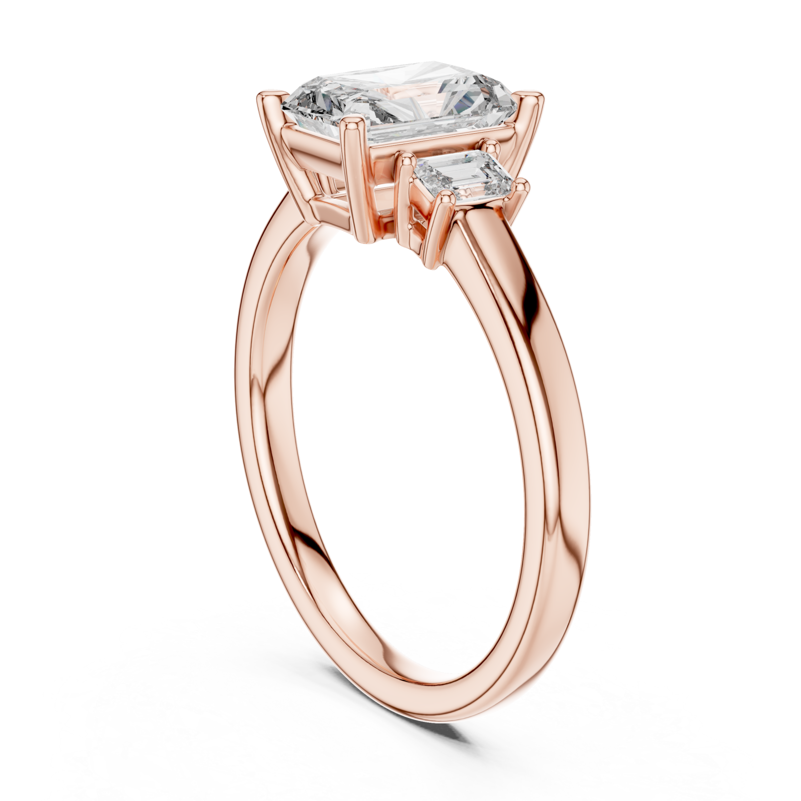  Rose Gold Secret Garden Majesty Radiant Engagement Ring Left View