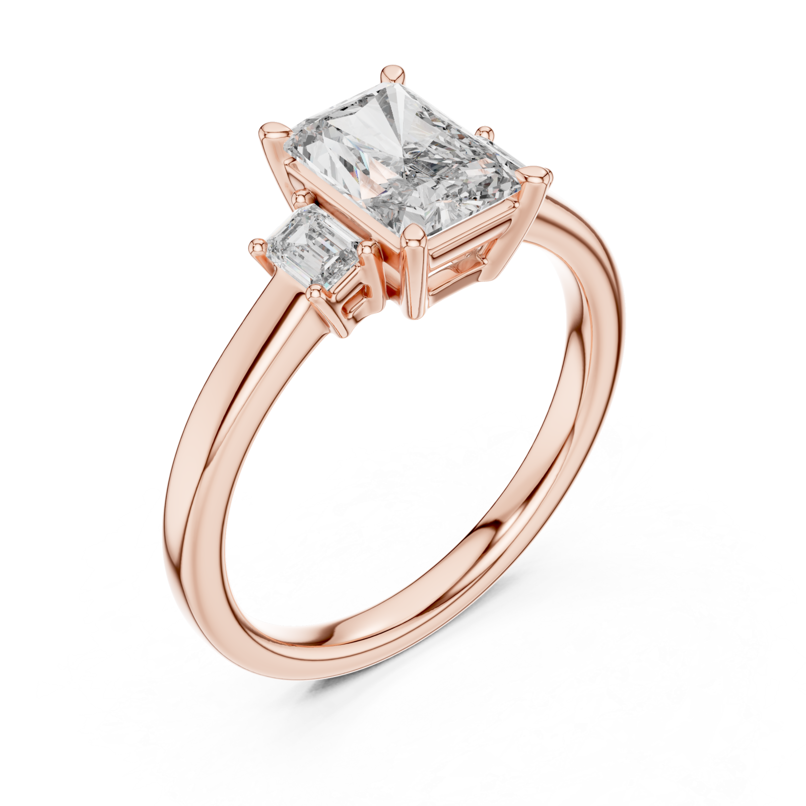  Rose Gold Secret Garden Majesty Radiant Engagement Ring Right View