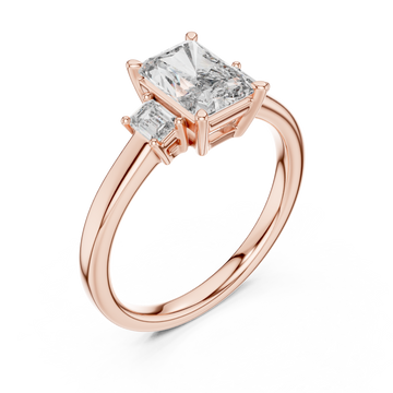  Rose Gold Secret Garden Majesty Radiant Engagement Ring Right View