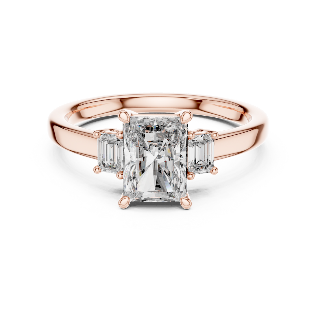 Rose Gold Secret Garden Majesty Radiant Engagement Ring Right View