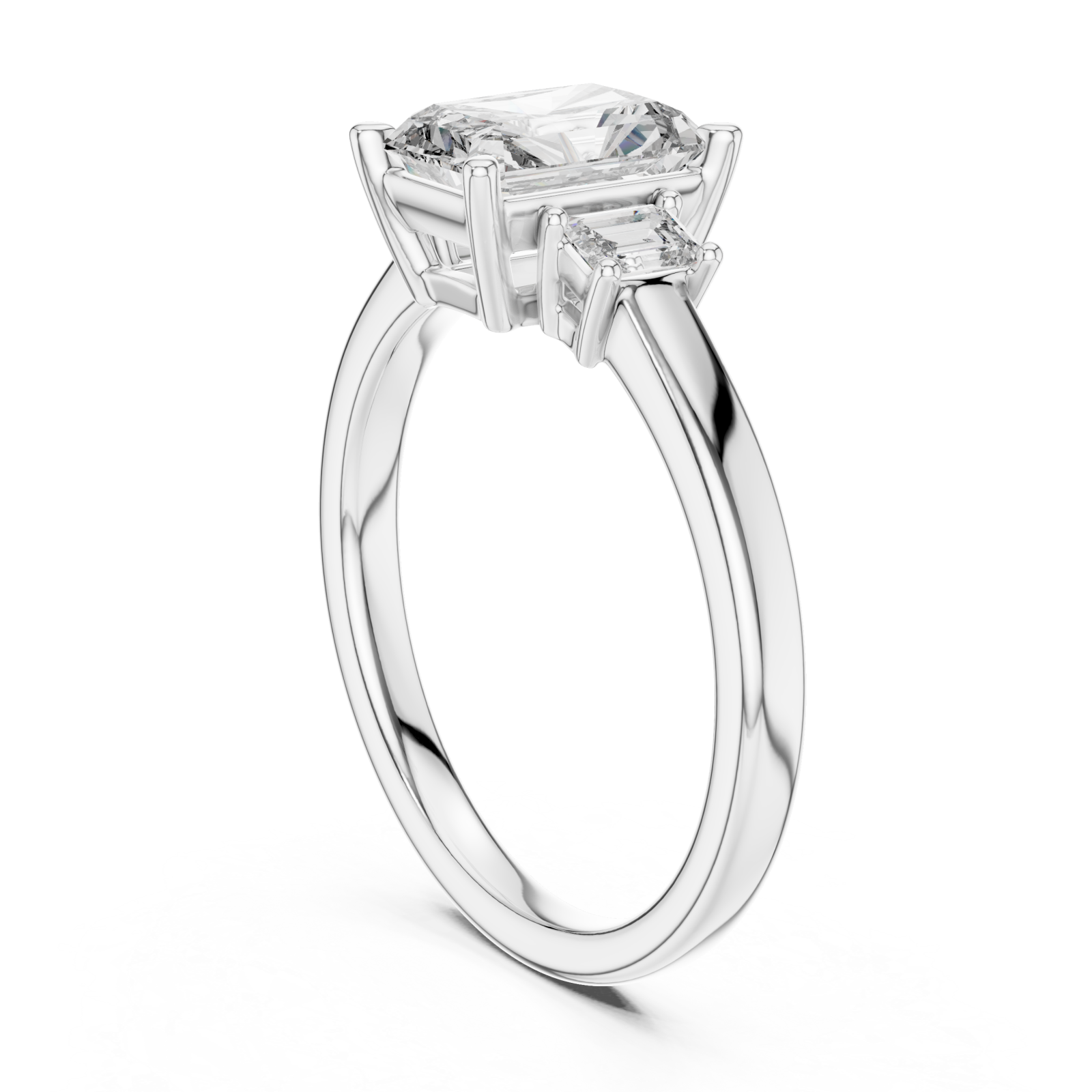  White Gold Secret Garden Majesty Radiant Engagement Ring Left View
