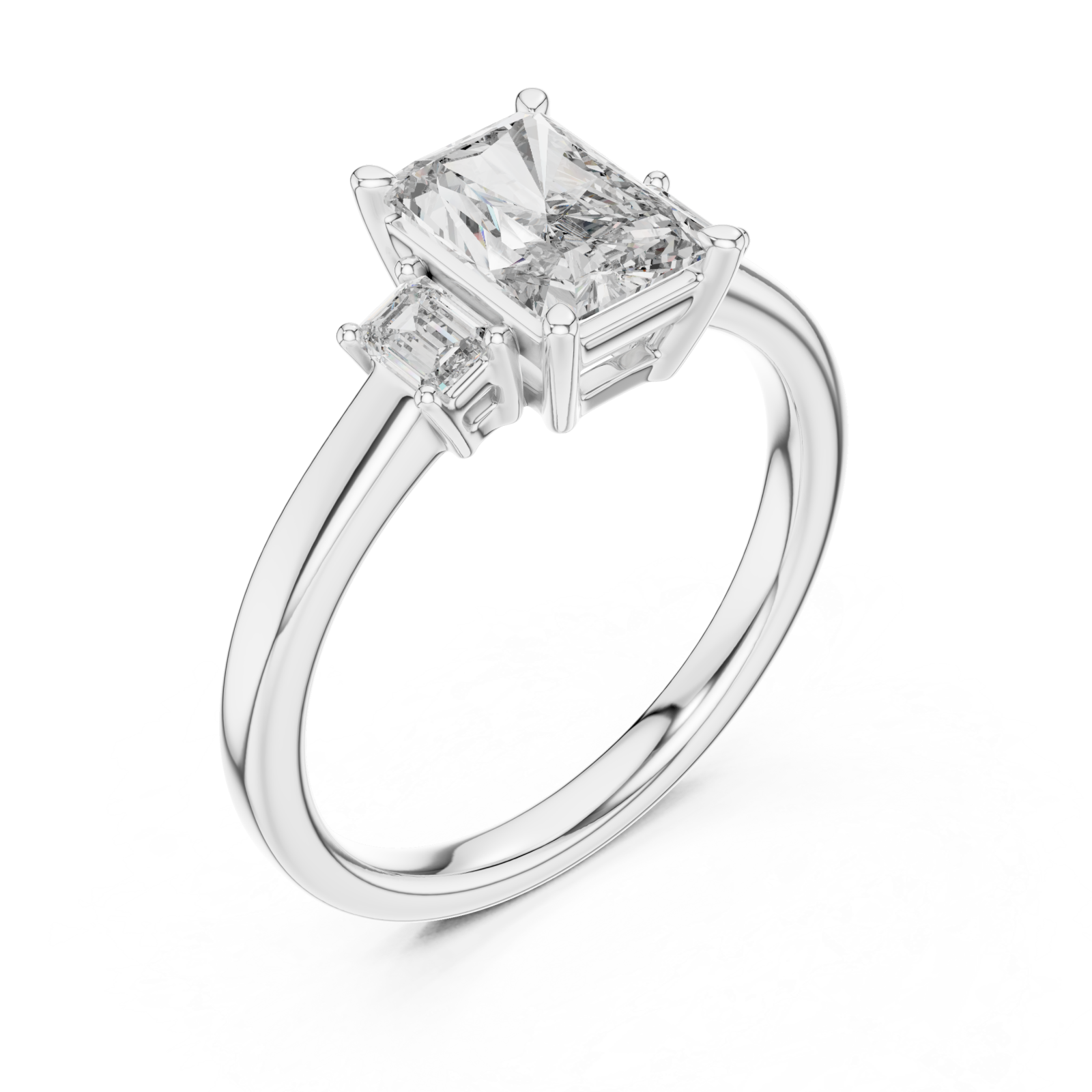  White Gold Secret Garden Majesty Radiant Engagement Ring Right View