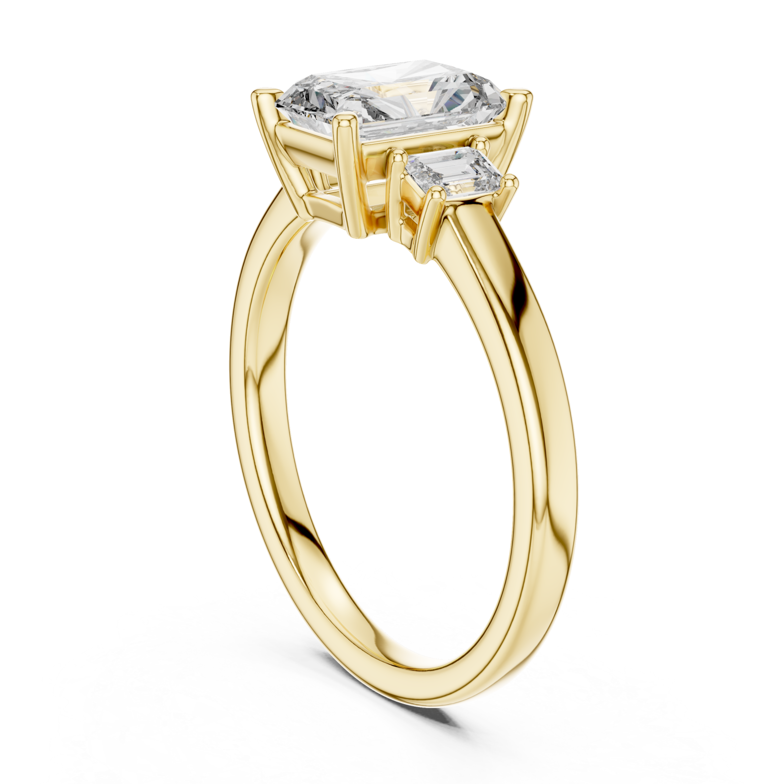  Gold Secret Garden Majesty Radiant Engagement Ring Left View