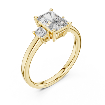 Gold Secret Garden Majesty Radiant Engagement Ring Right View