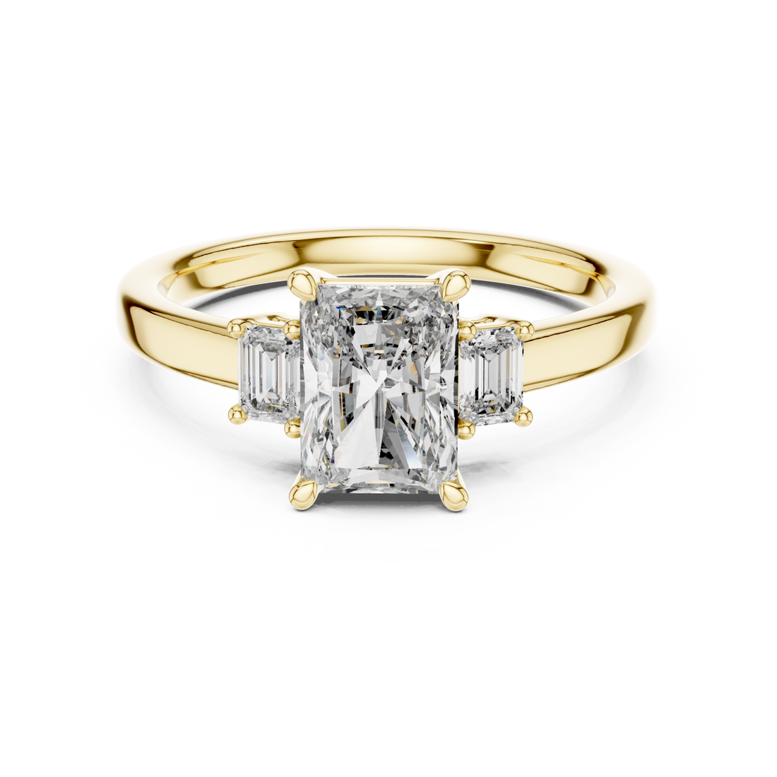 Gold Secret Garden Majesty Radiant Engagement Ring Right View