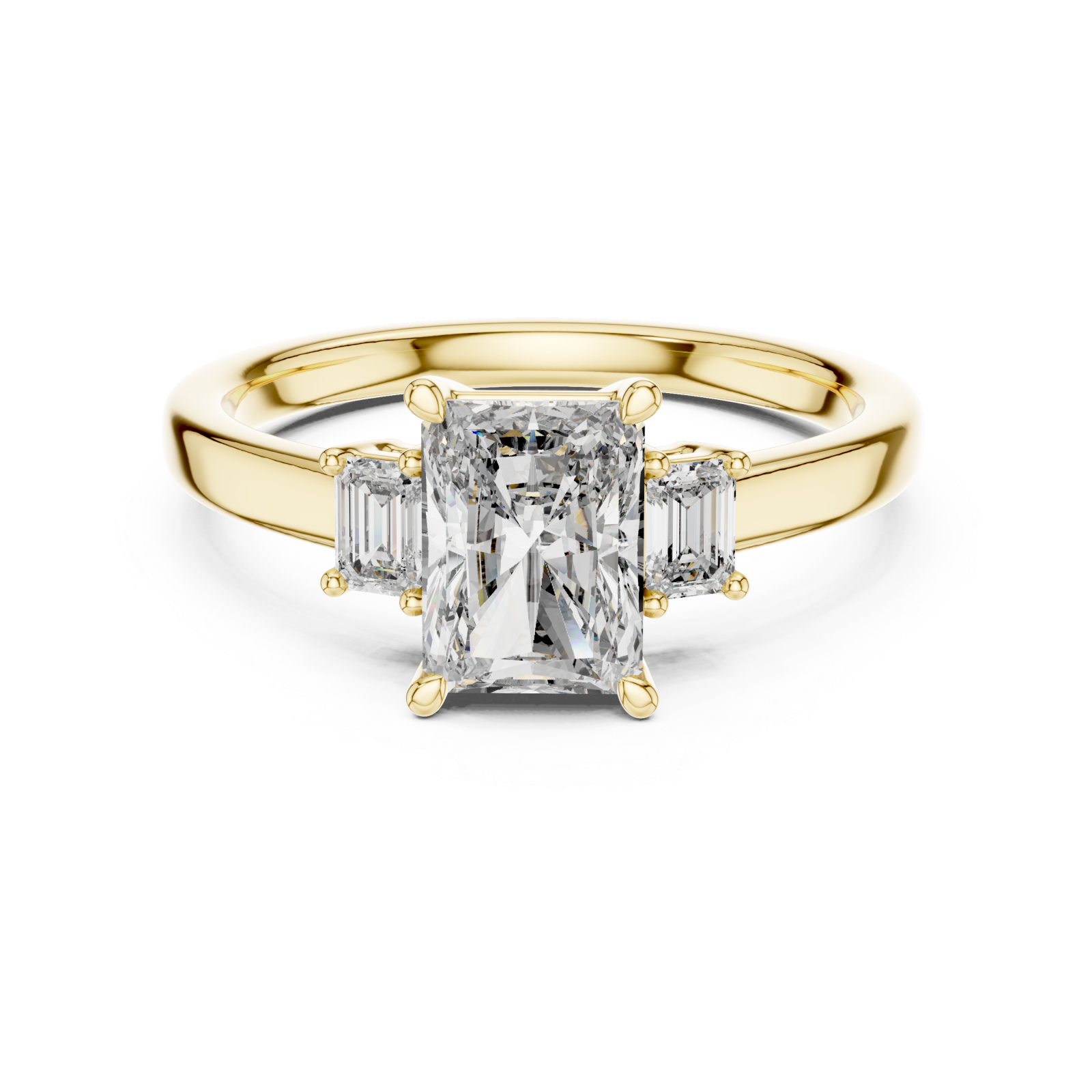  Gold Secret Garden Majesty Radiant Engagement Ring Front View