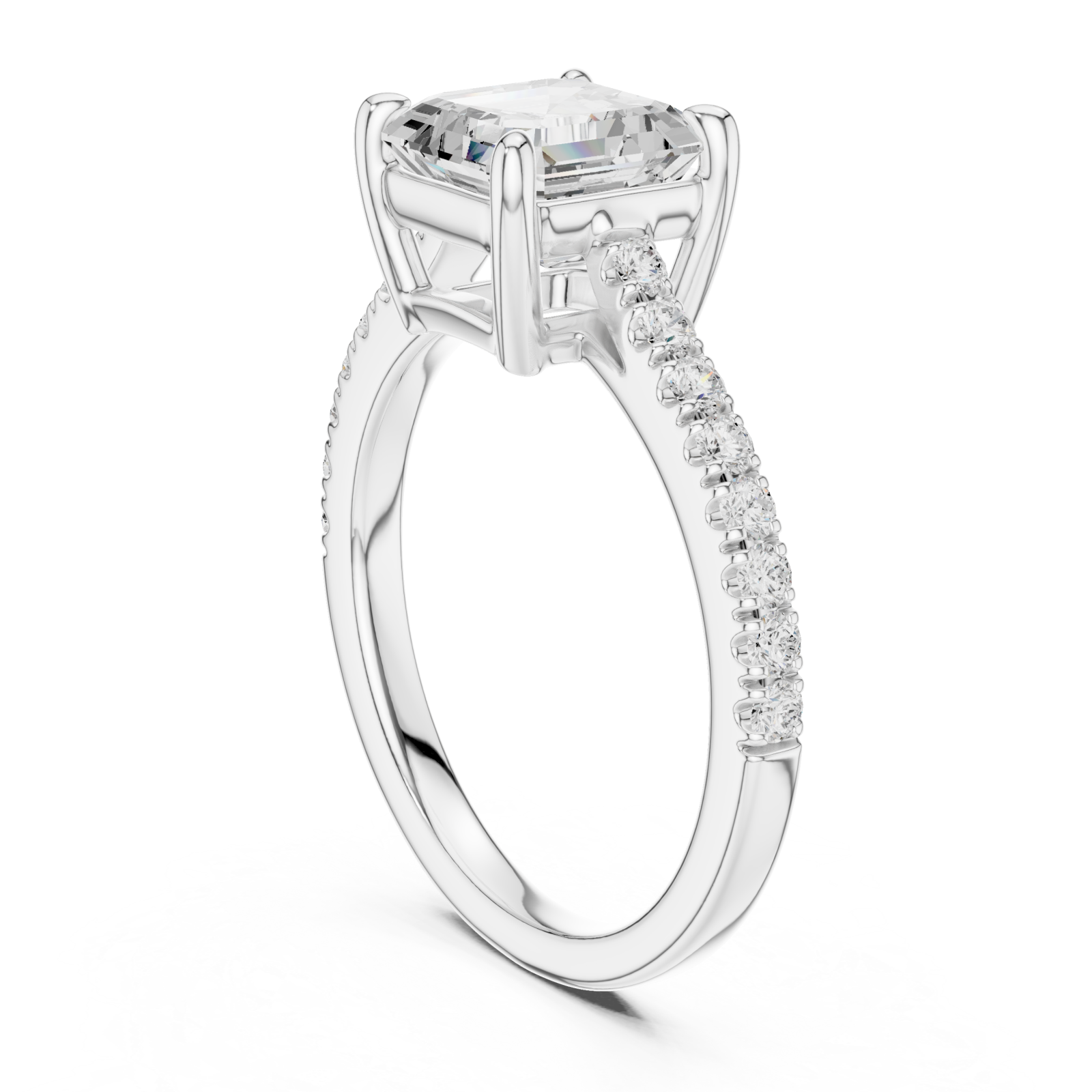  White Gold Celestial Allure Ring Left View