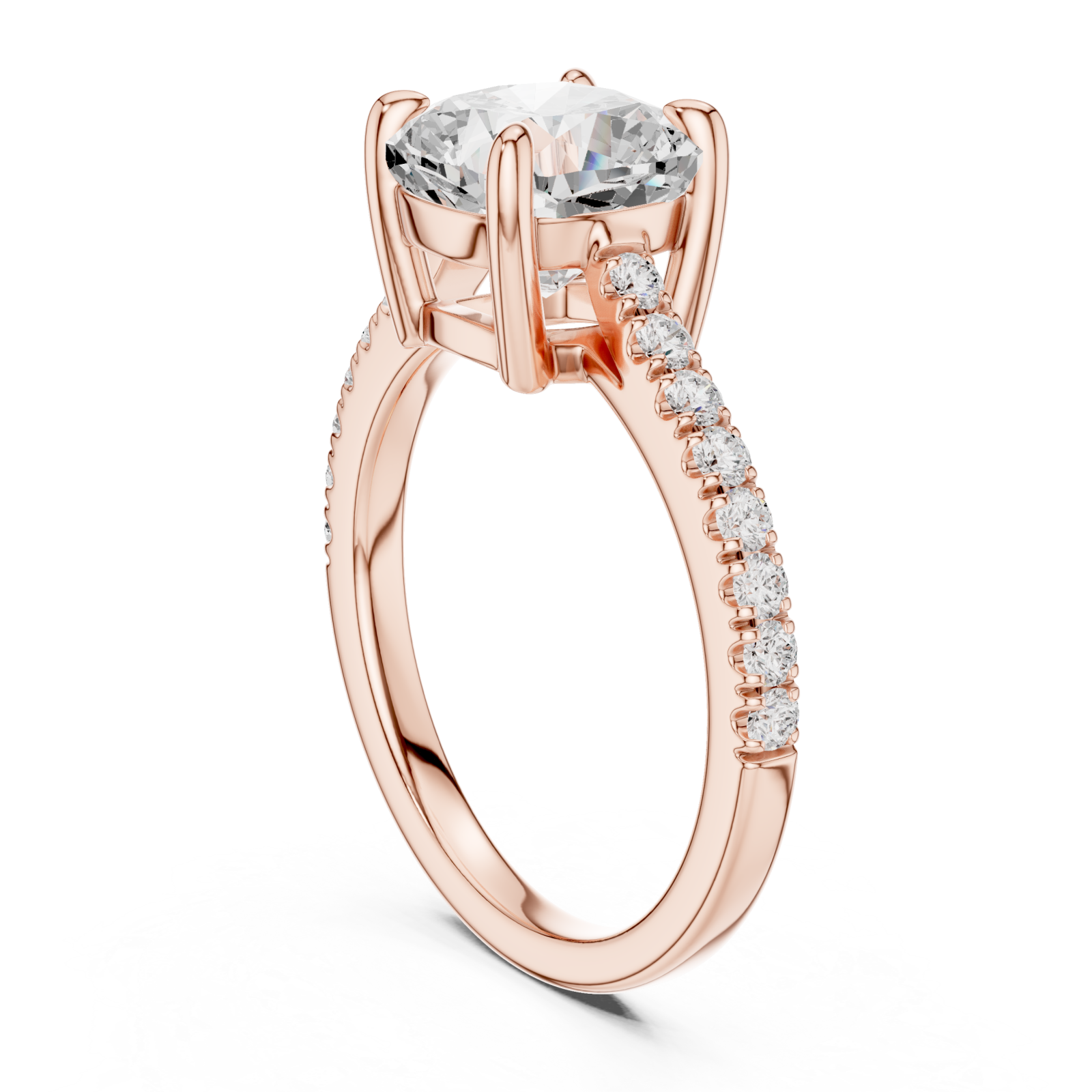  Rose Gold Radiant Luxe Cushion Elegance Ring Left View