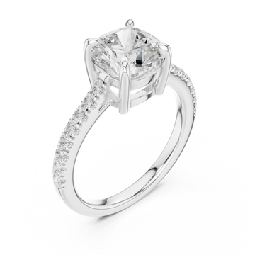  White Gold Radiant Luxe Cushion Elegance Ring Right View