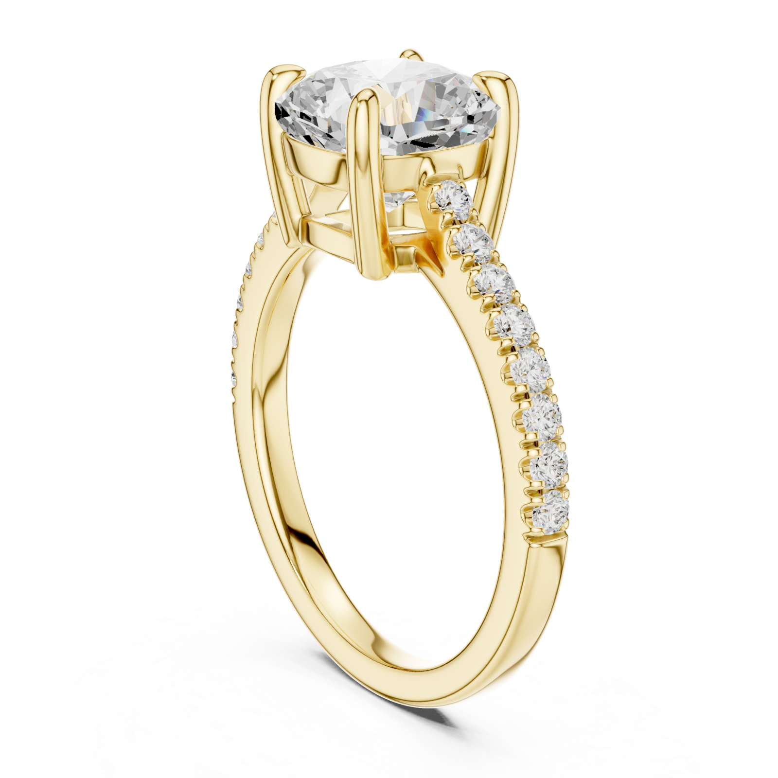  Gold Radiant Luxe Cushion Elegance Ring Left View