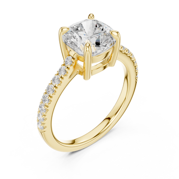 Gold Radiant Luxe Cushion Elegance Ring Right View