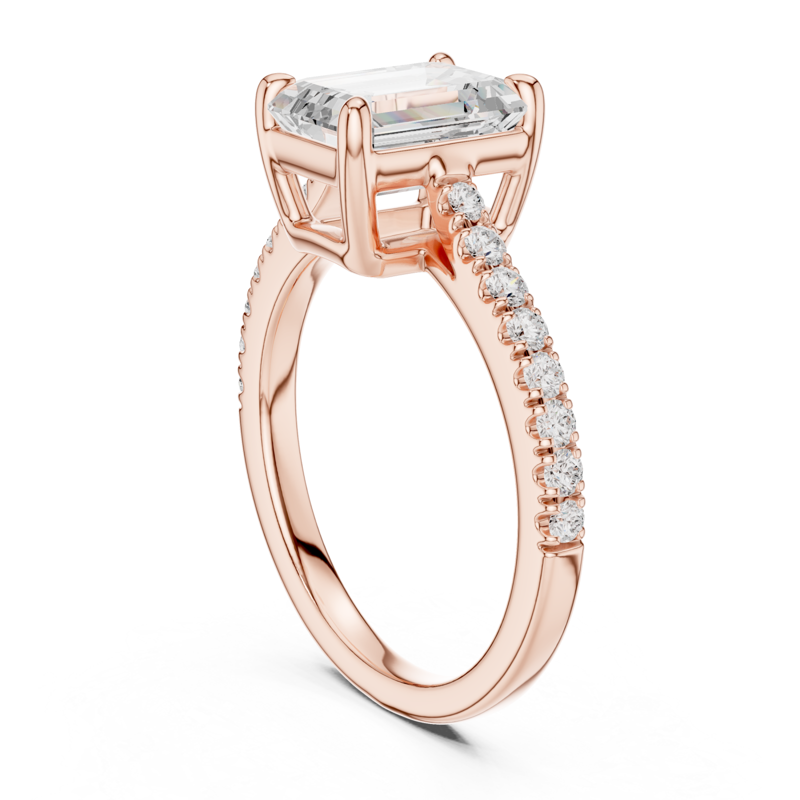  Rose Gold Pure Radiance Solitaire Ring Left View