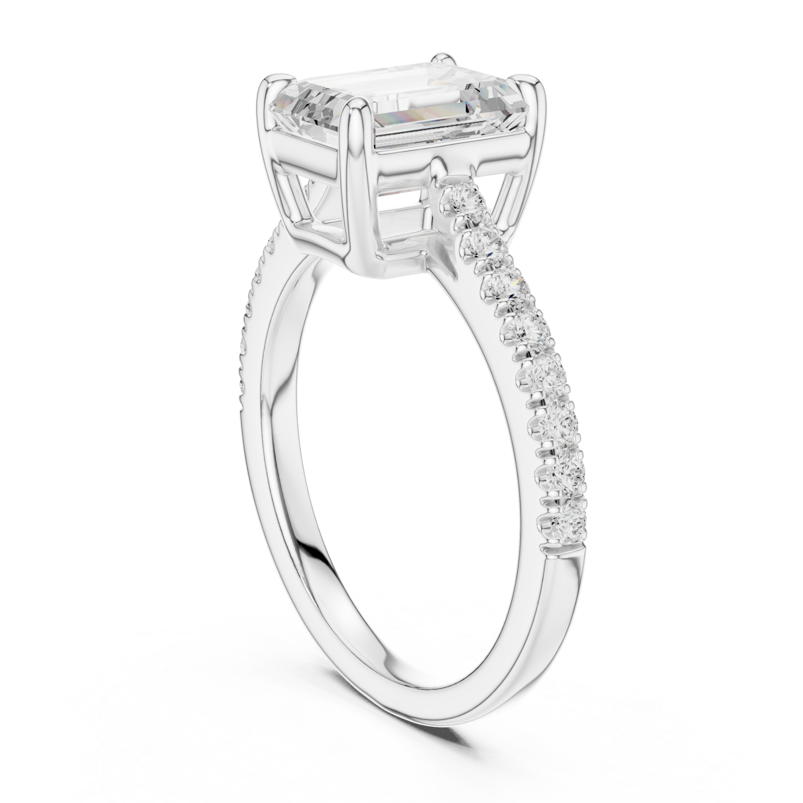  White Gold Pure Radiance Solitaire Ring Left View