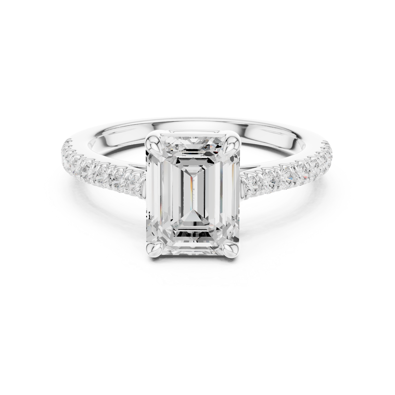  White Gold Pure Radiance Solitaire Ring Front View