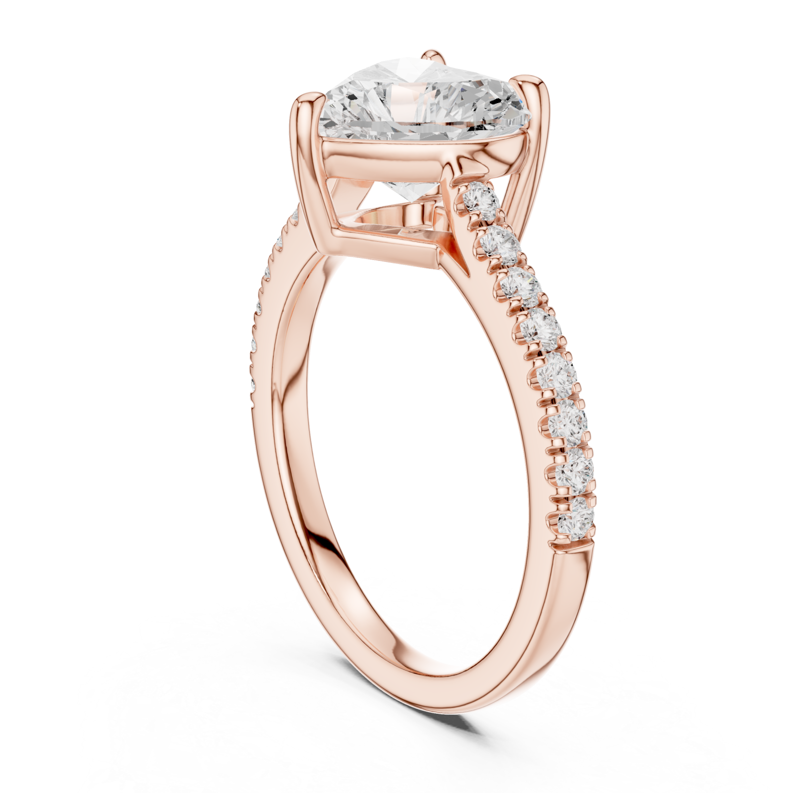  Rose Gold Radiant Harmony Heart Ring Left View