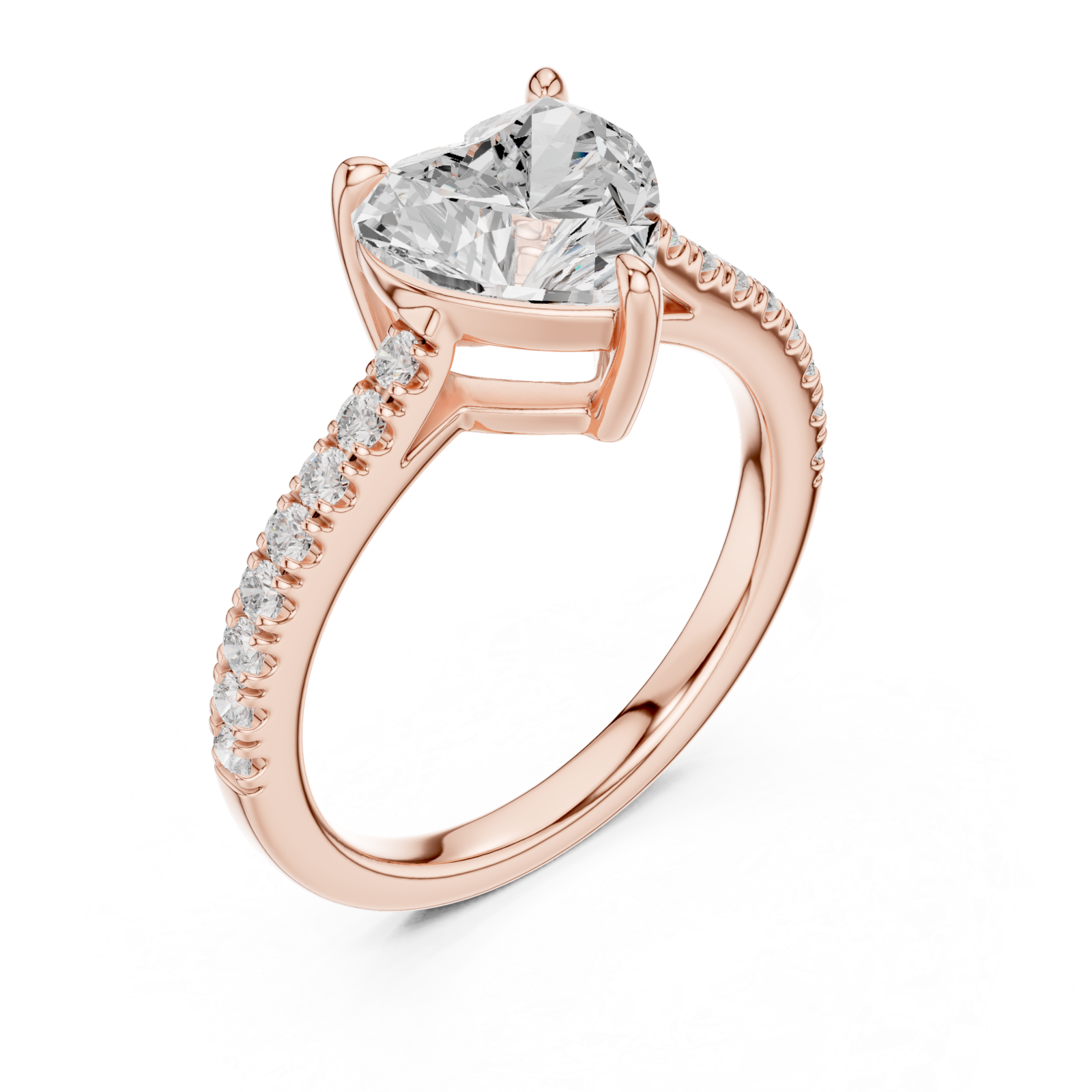  Rose Gold Radiant Harmony Heart Ring Right View