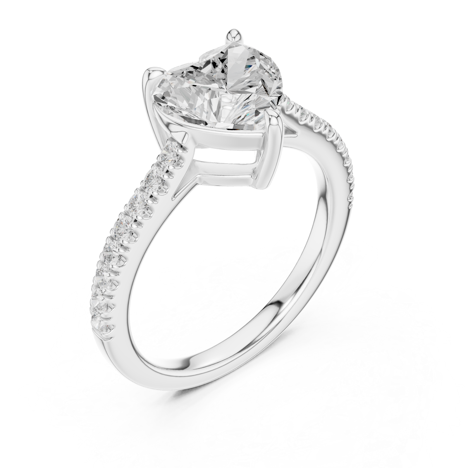  White Gold Radiant Harmony Heart Ring Right View