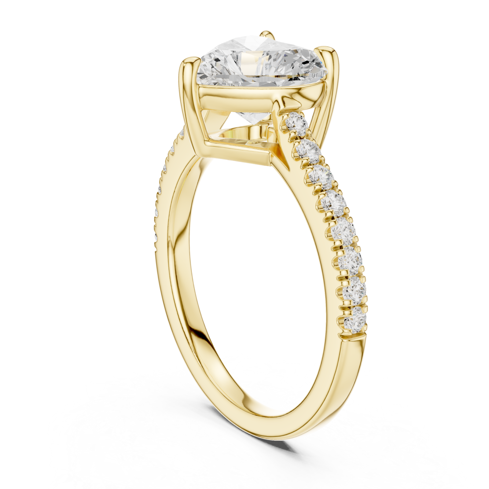  Gold Radiant Harmony Heart Ring Left View