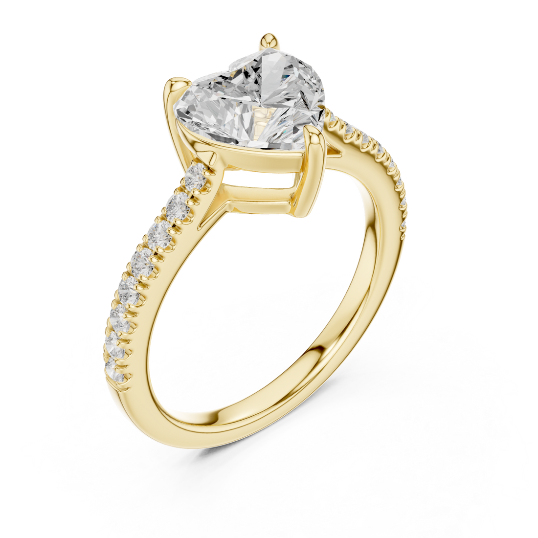 Gold Radiant Harmony Heart Ring Right View