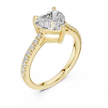 Gold Radiant Harmony Heart Ring Right View