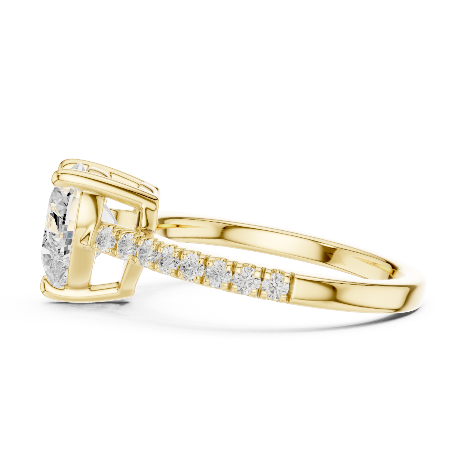  Gold Radiant Harmony Heart Ring Side View