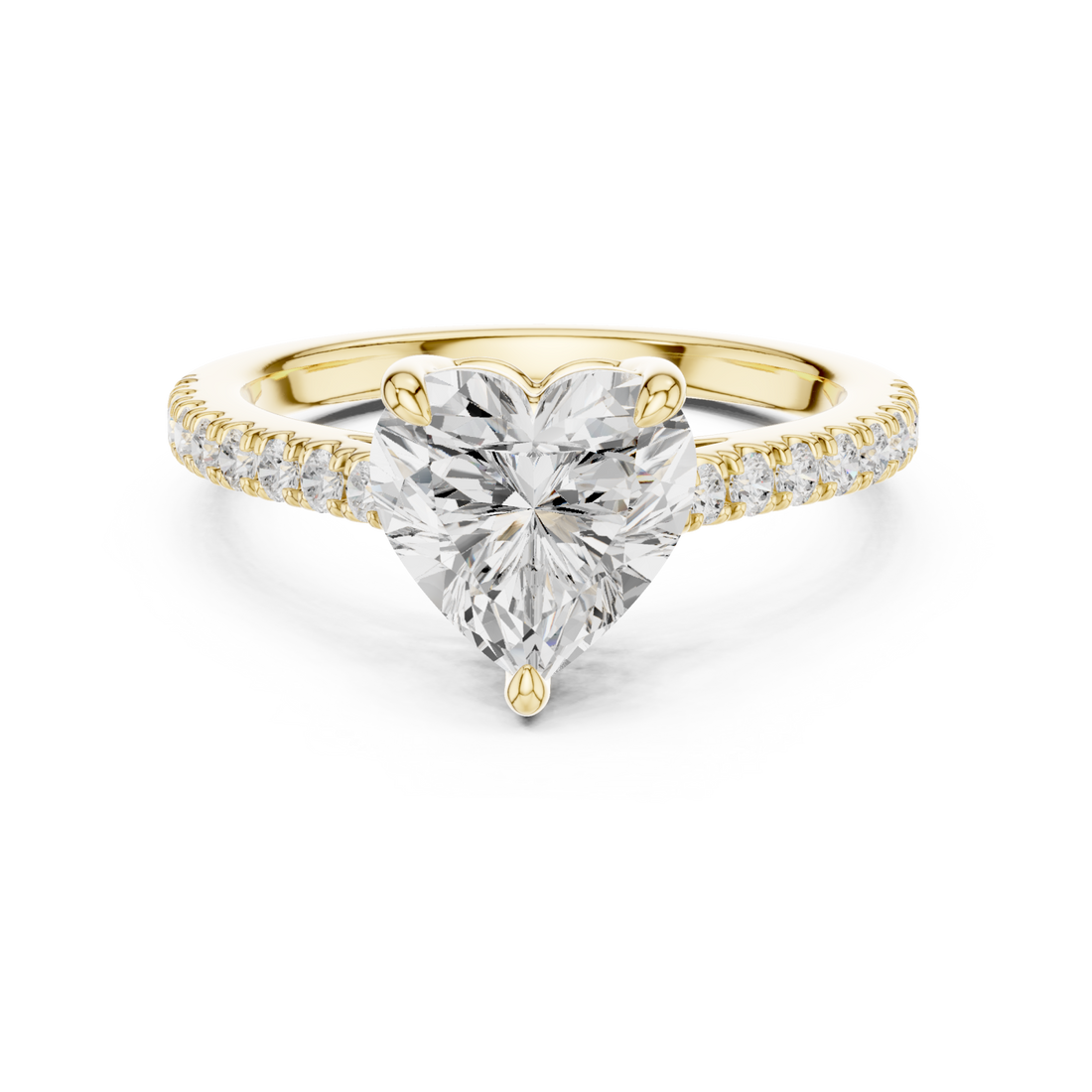 Gold Radiant Harmony Heart Ring Right View