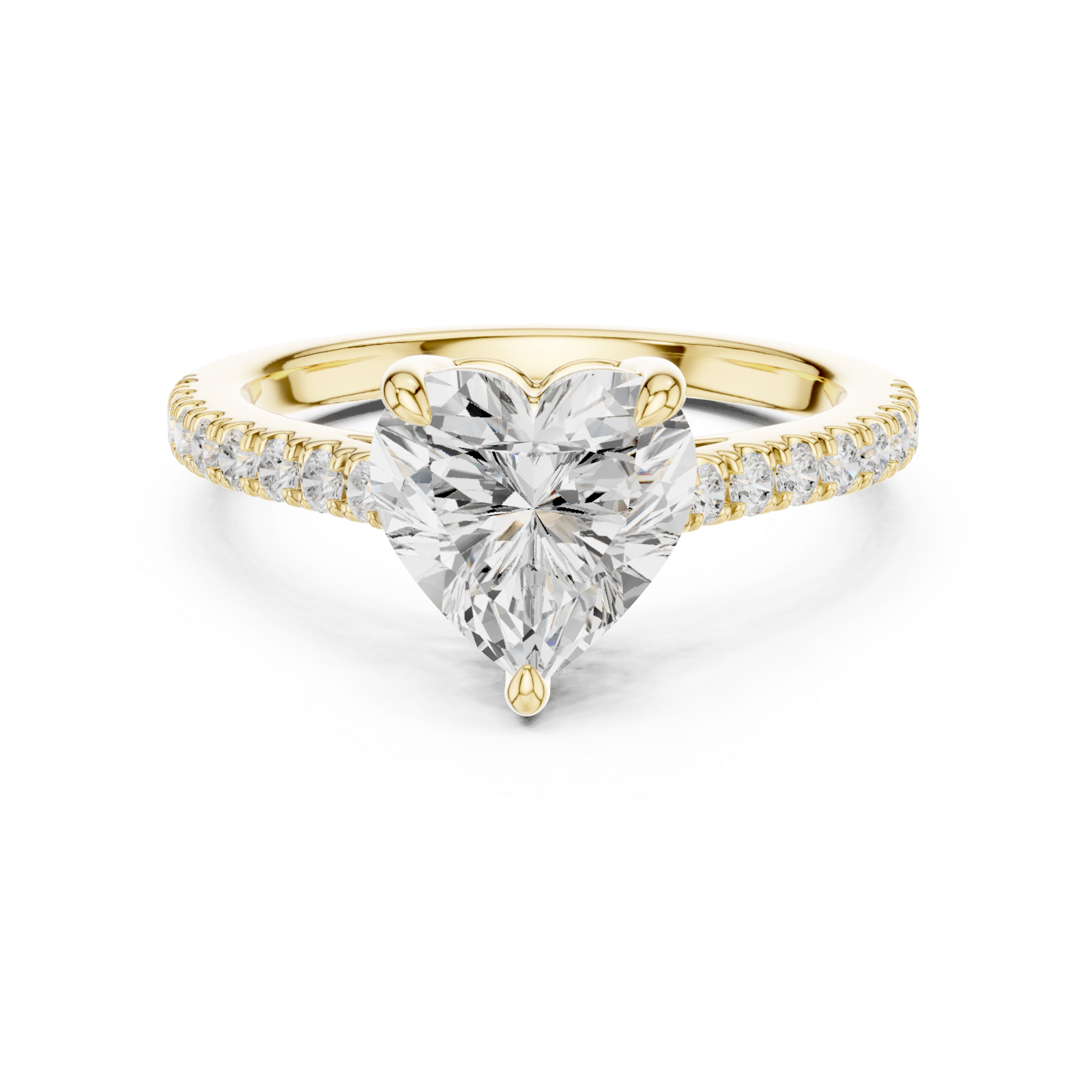  Gold Radiant Harmony Heart Ring Front View
