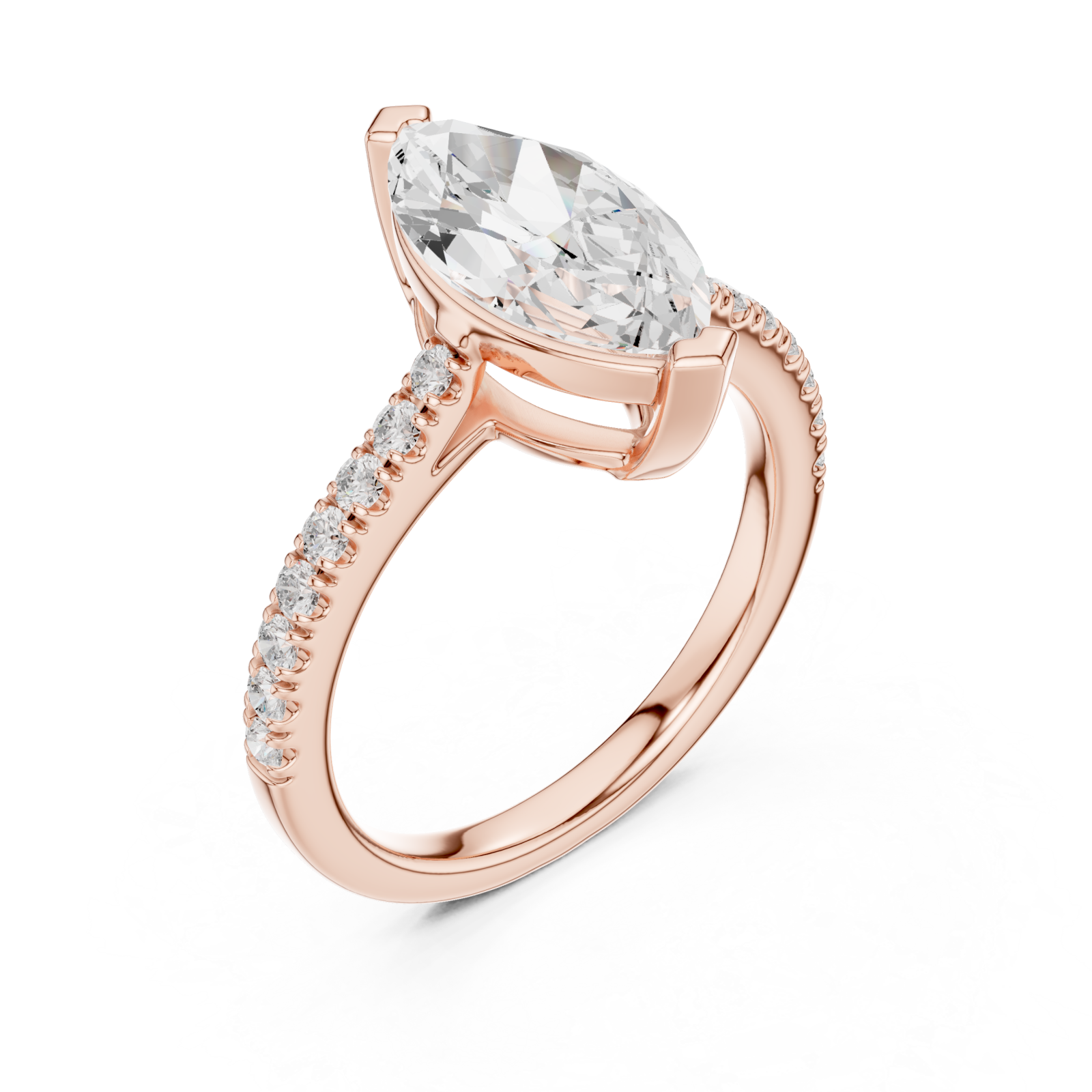  Rose Gold Lustrous Marquise Silhouette Ring Right View