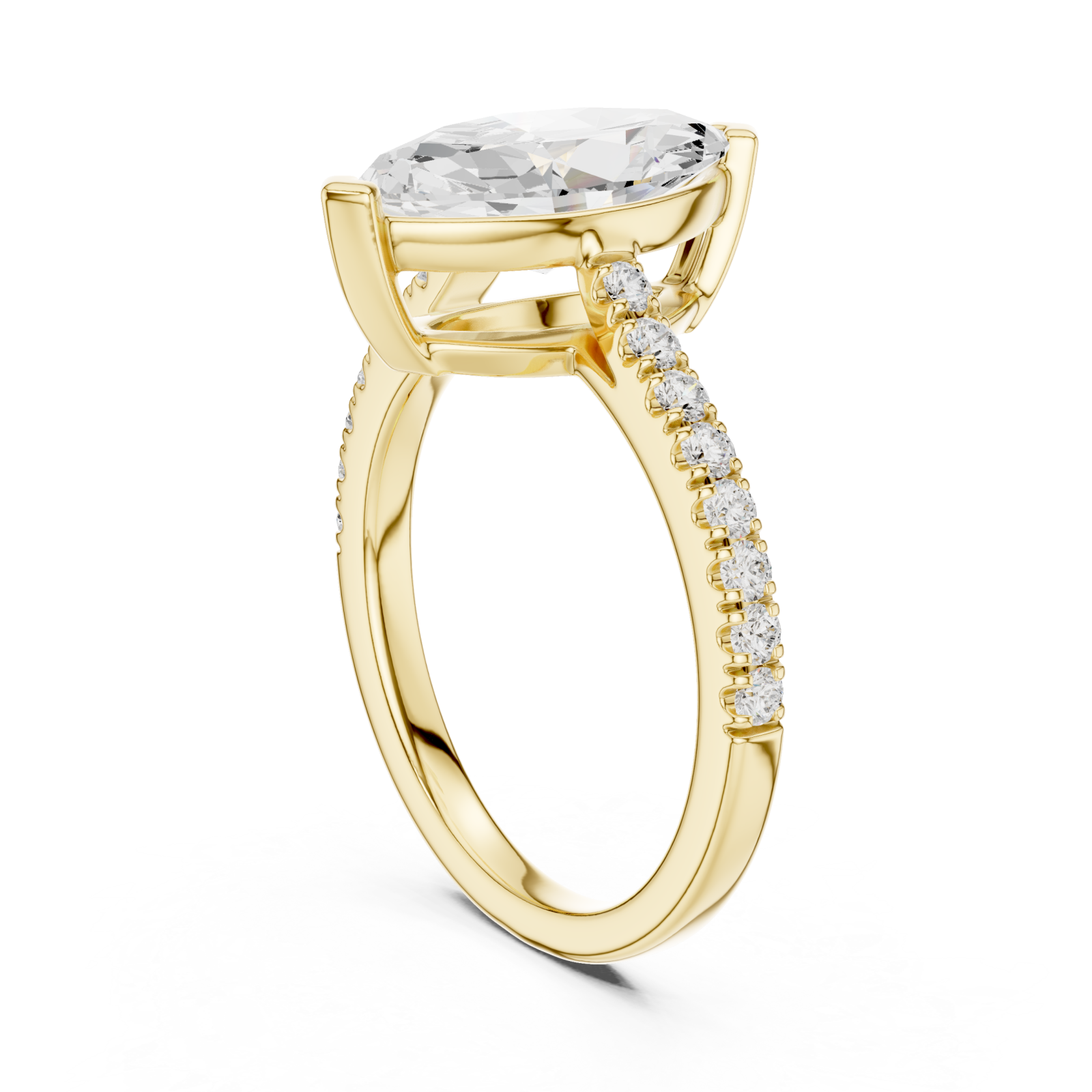  Gold Lustrous Marquise Silhouette Ring Left View