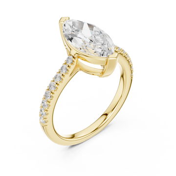 Gold Lustrous Marquise Silhouette Ring Right View