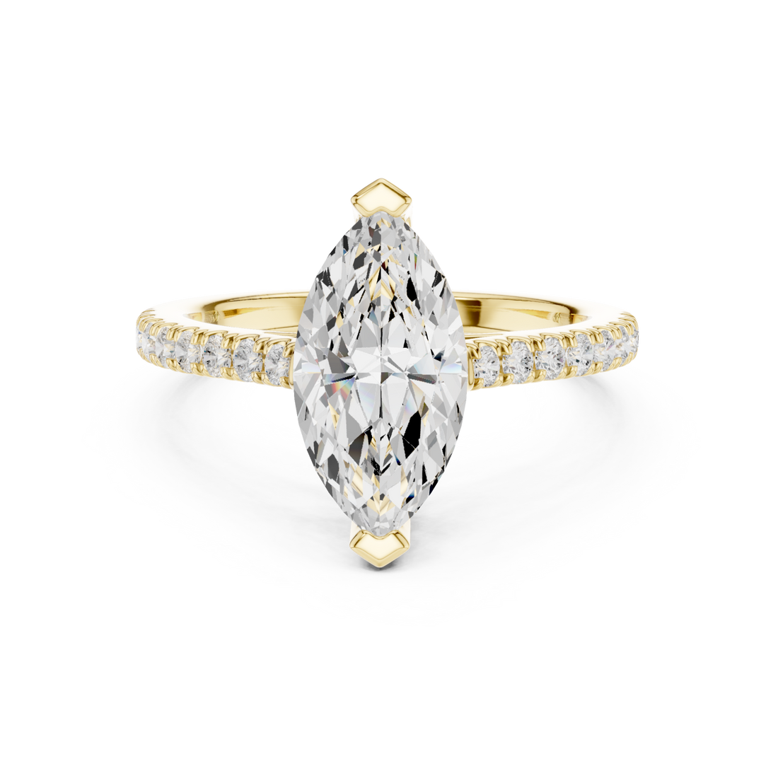 Gold Lustrous Marquise Silhouette Ring Right View