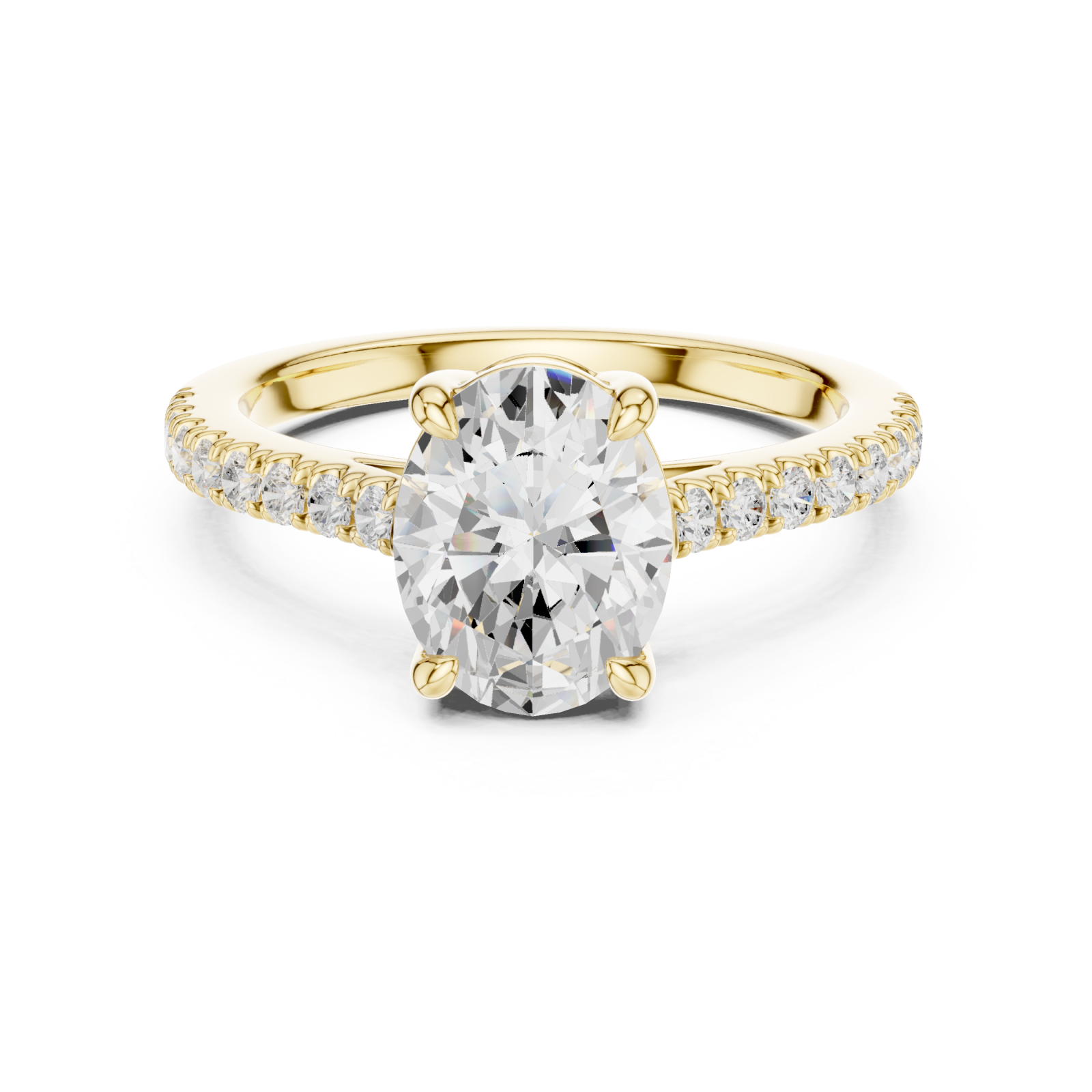  Gold Timeless Oval Elegance Ring Front View