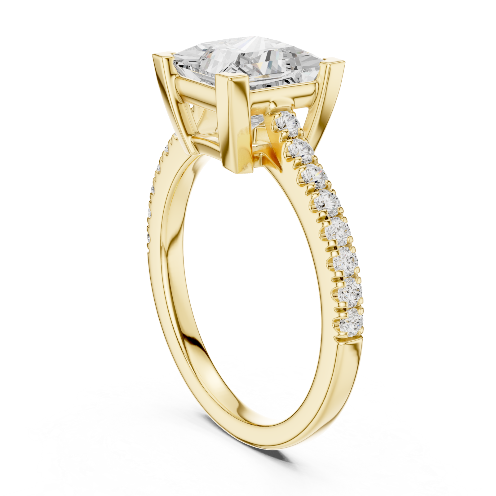  Gold Regal Princess Halo Band Ring Left View