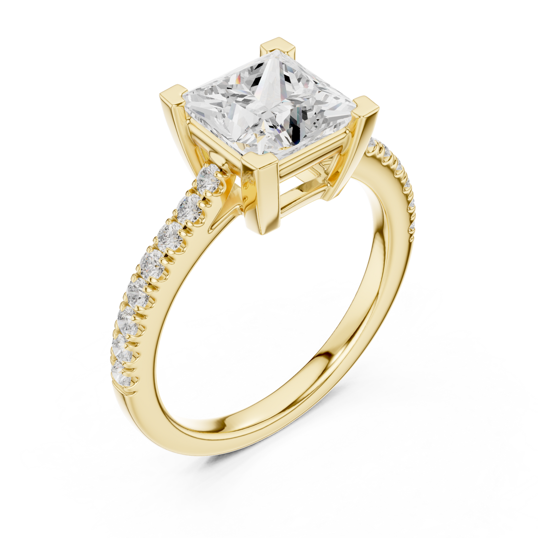 Gold Regal Princess Halo Band Ring Right View
