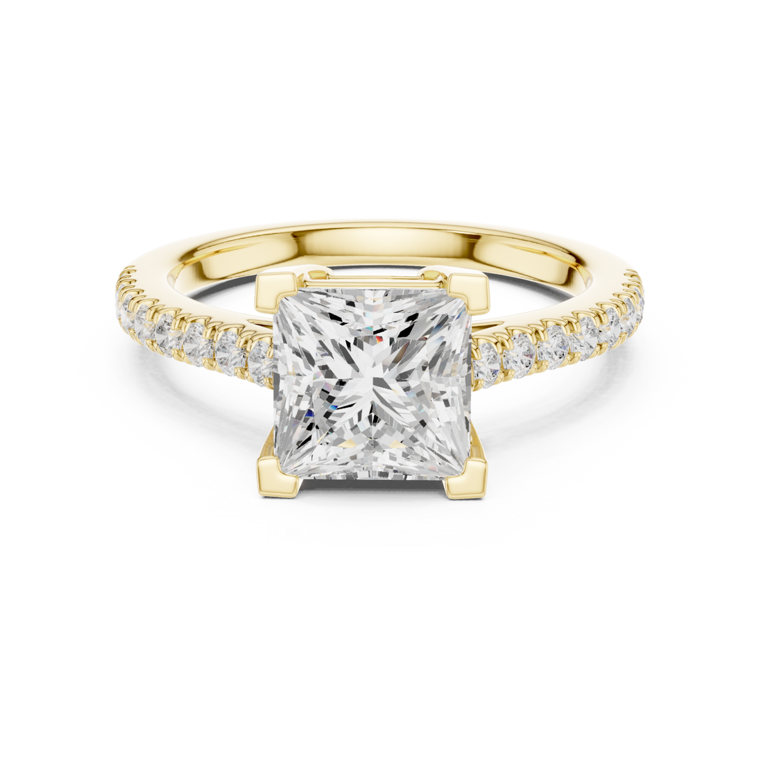 Gold Regal Princess Halo Band Ring Right View