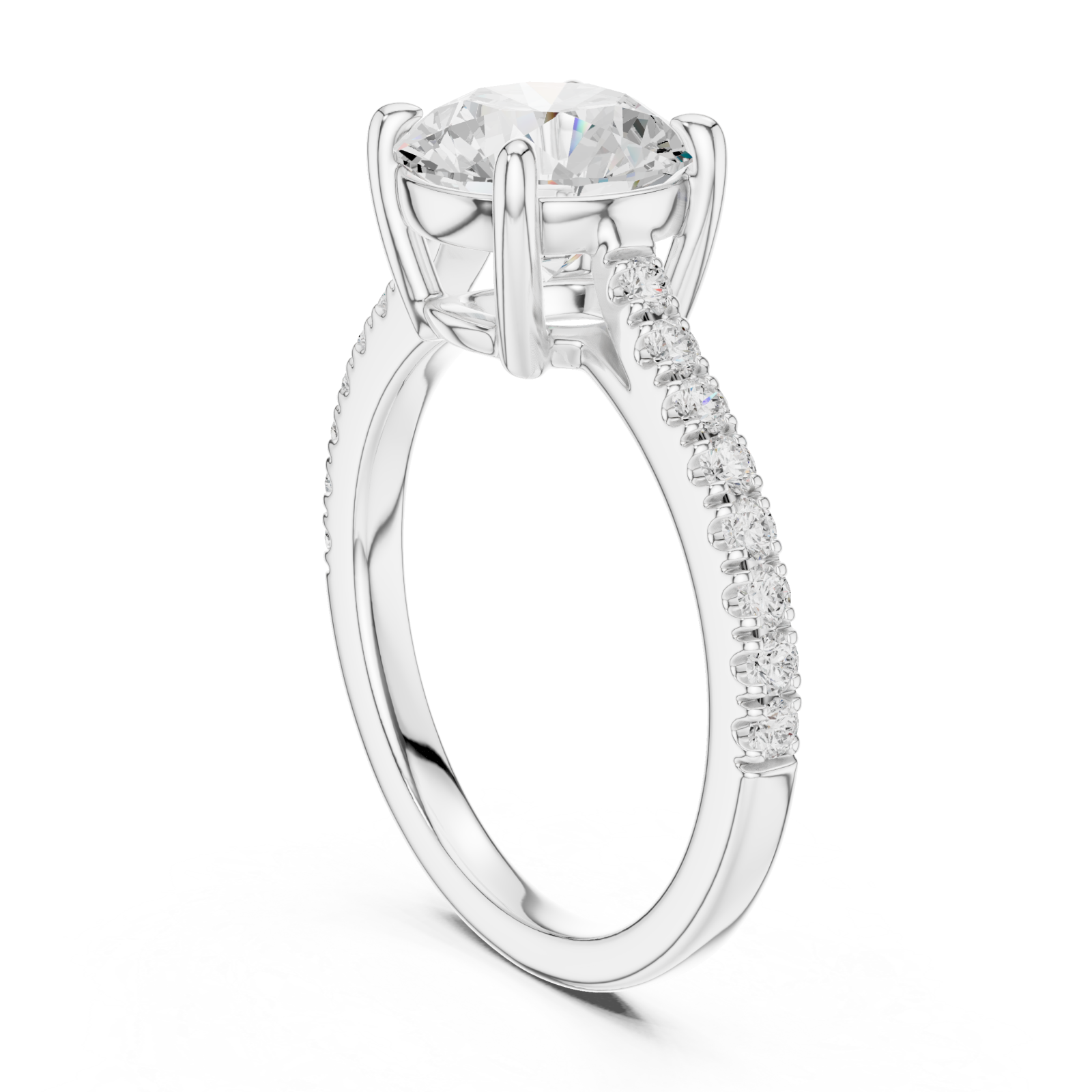  White Gold Starlit Grace Solitaire Ring Left View