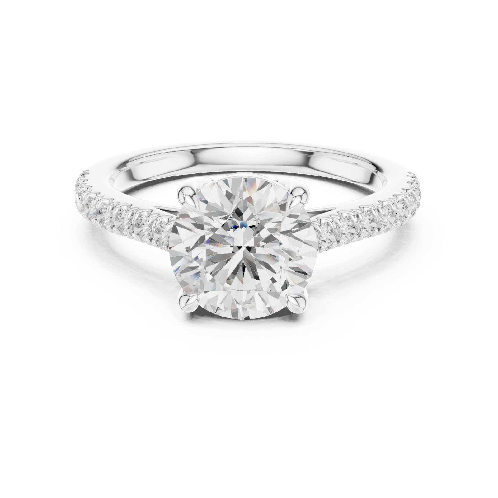  White Gold Starlit Grace Solitaire Ring Front View