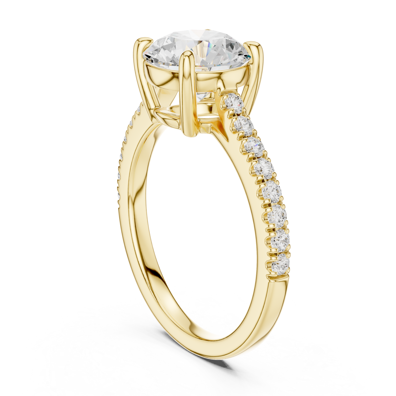  Gold Starlit Grace Solitaire Ring Left View