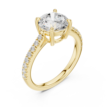 Gold Starlit Grace Solitaire Ring Right View