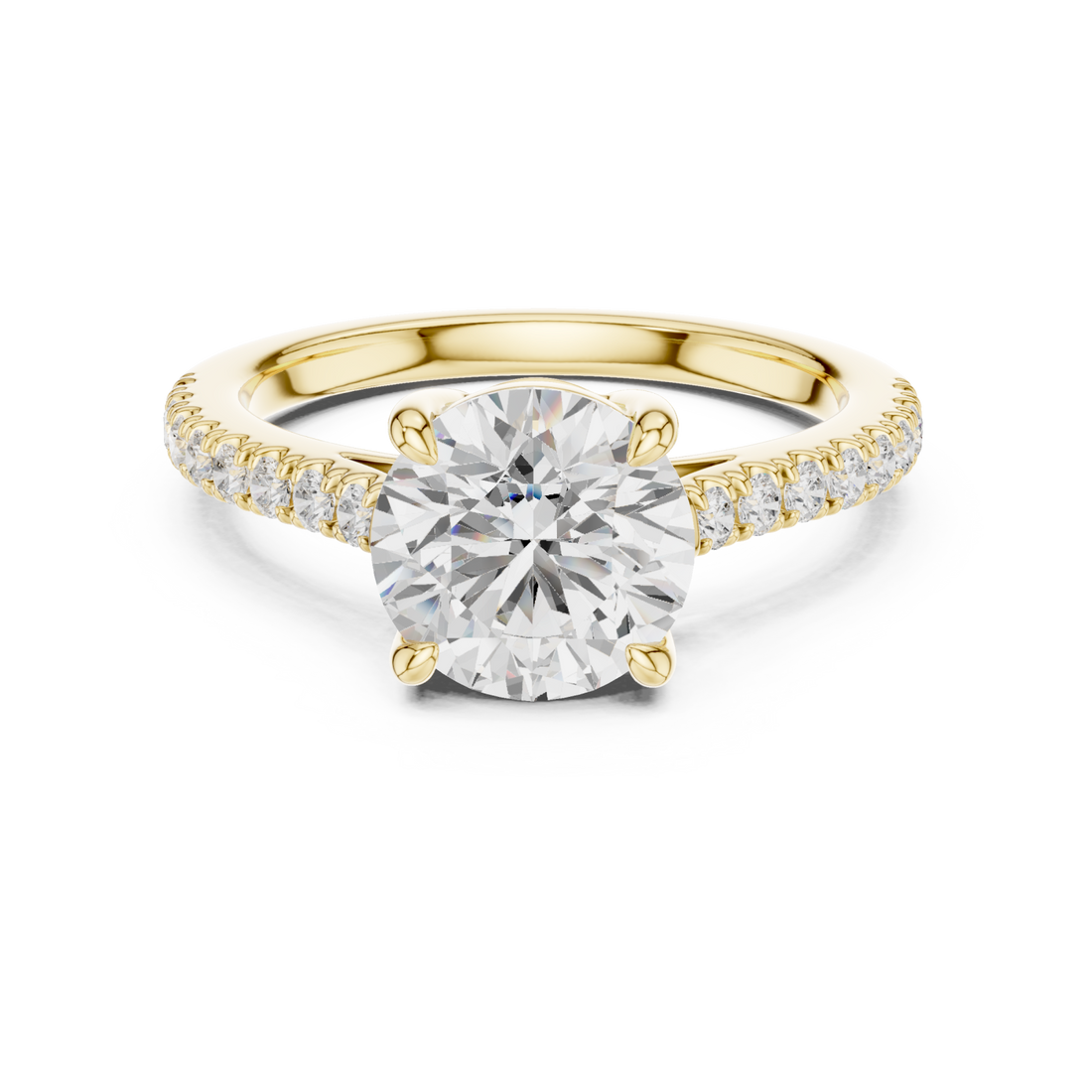 Gold Starlit Grace Solitaire Ring Right View